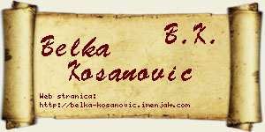 Belka Kosanović vizit kartica
